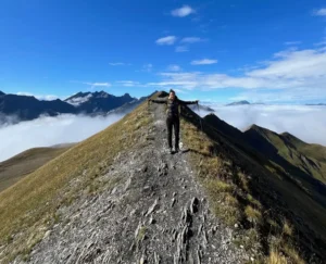 passage sur les crêtes